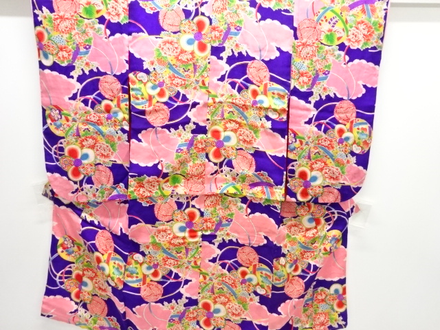 Japanese Kimono / Chirimen Kinsha Silk